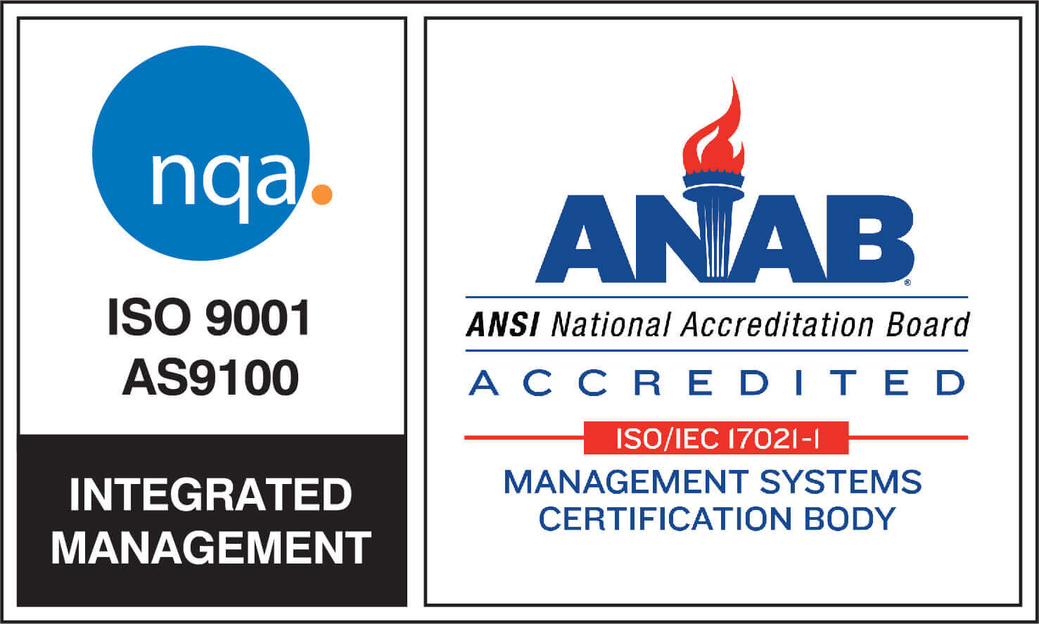 ISO 9001 and AS9100 certificate
